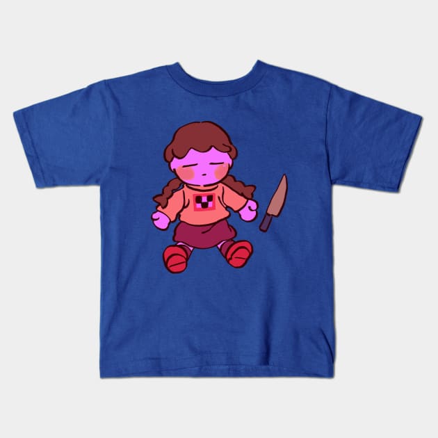 madotsuki plush doll with knife (pink ver.) Kids T-Shirt by mudwizard